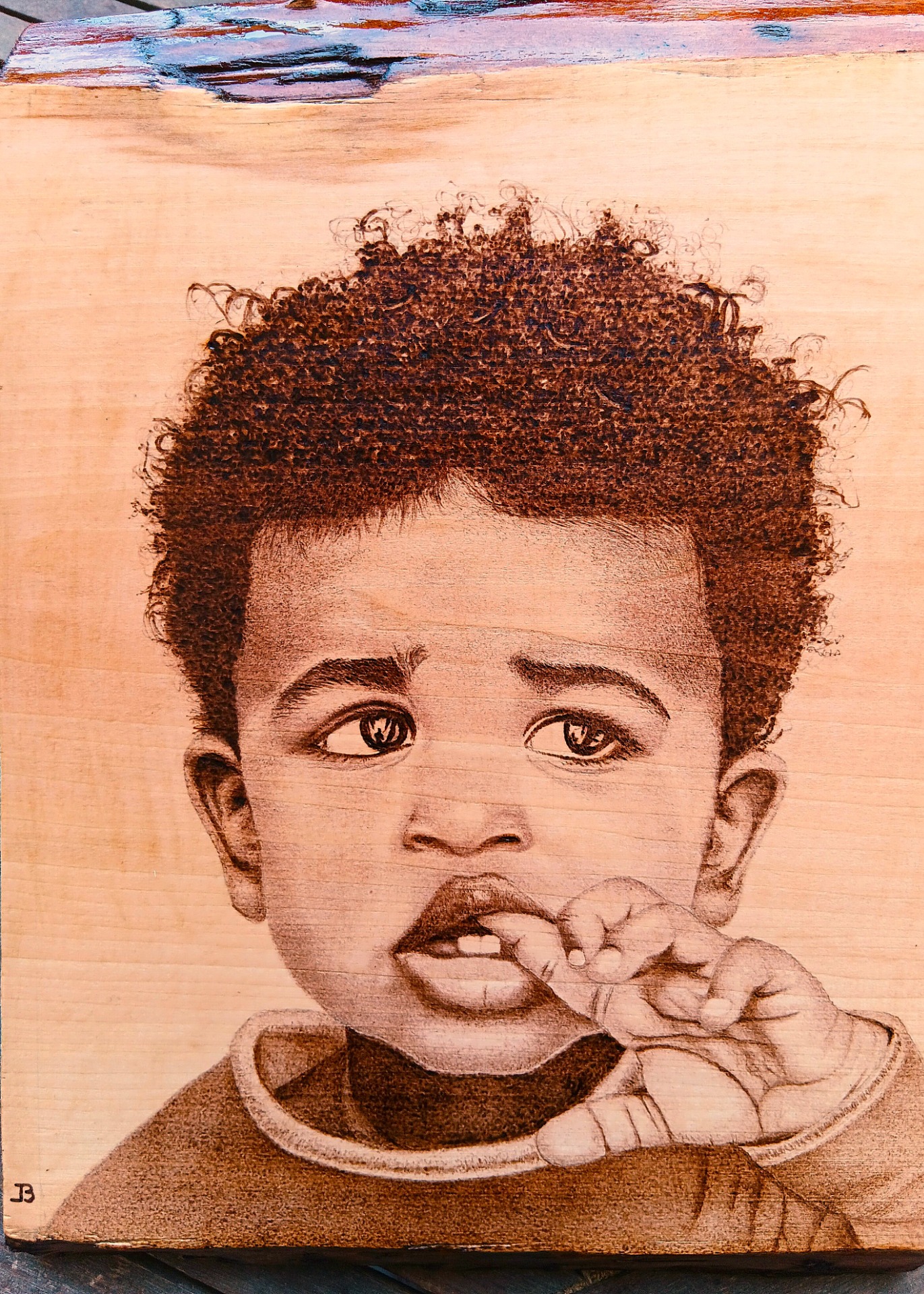 CURIEUX (bois de tilleul) 40cmx30cm