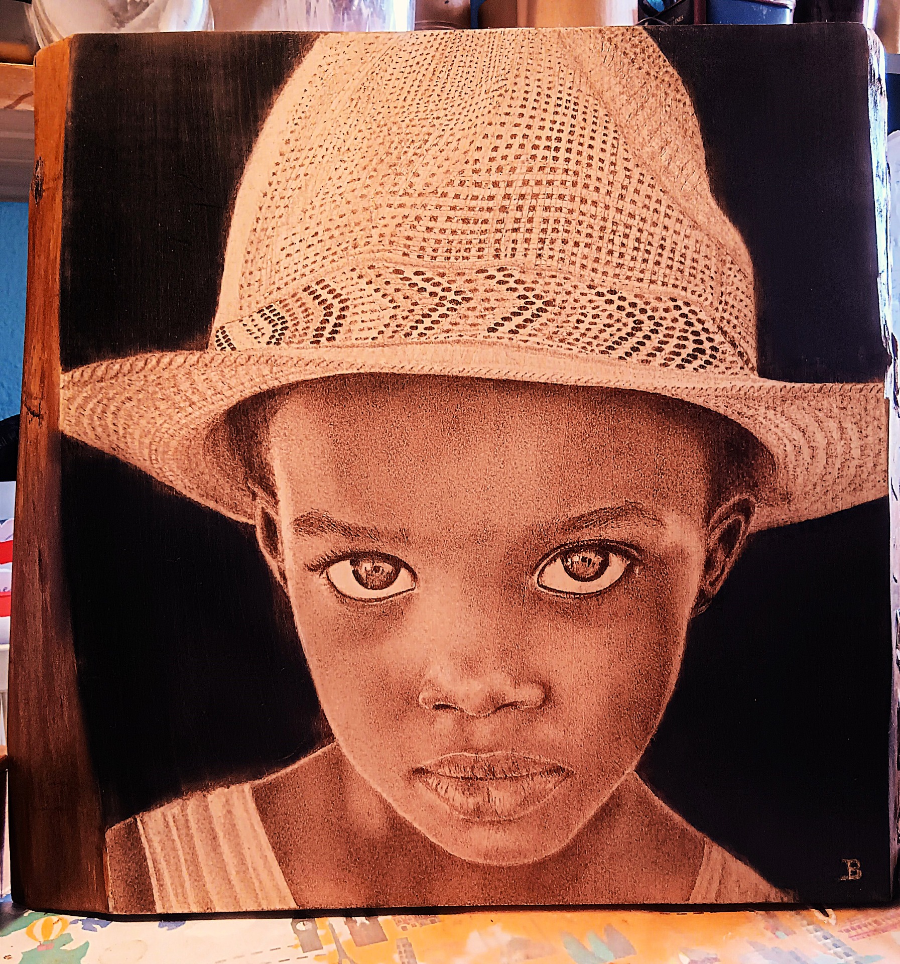 INDONESIEN ((bois de tilleul) 34cmx35cm