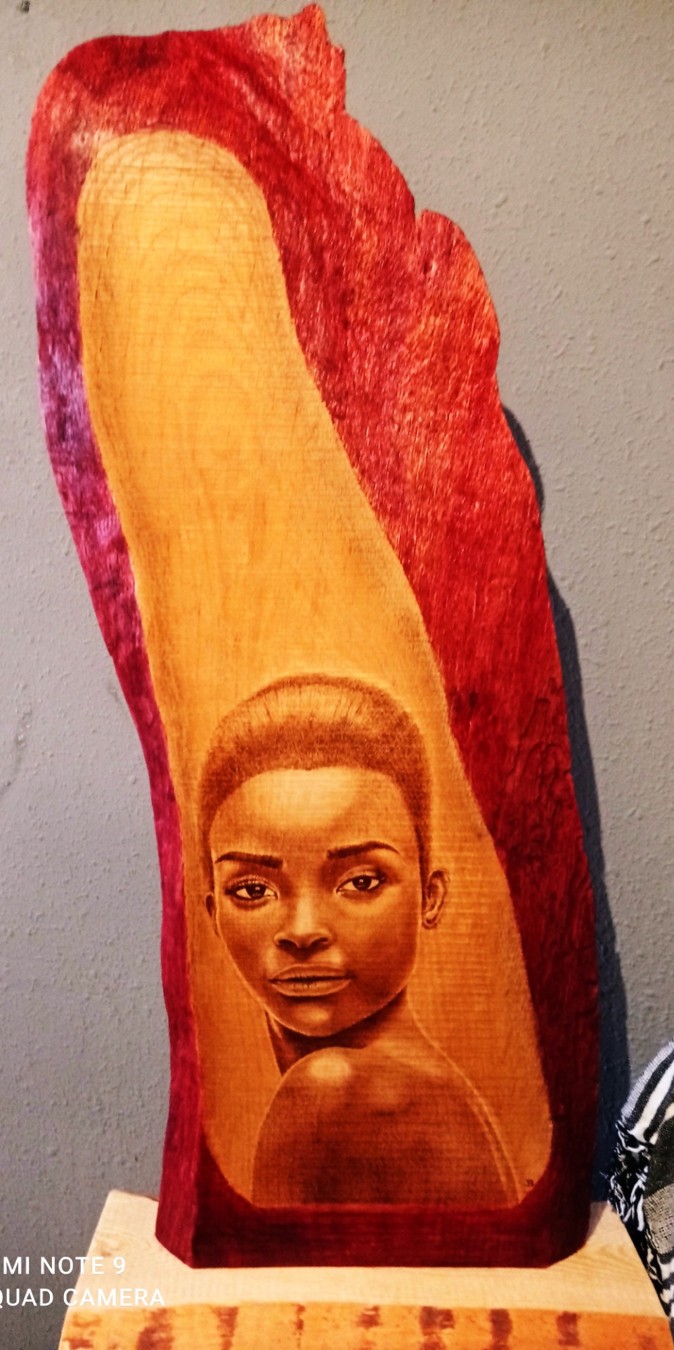 SEREINE (sur socle bois de chêne) 100cmx40cm