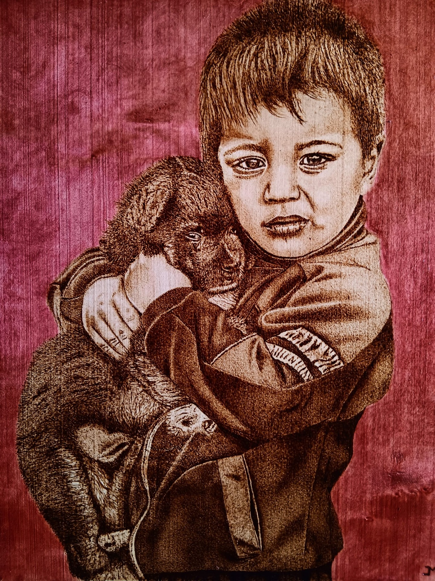 PROTECTION (bois de poirier) 35cmx45cm