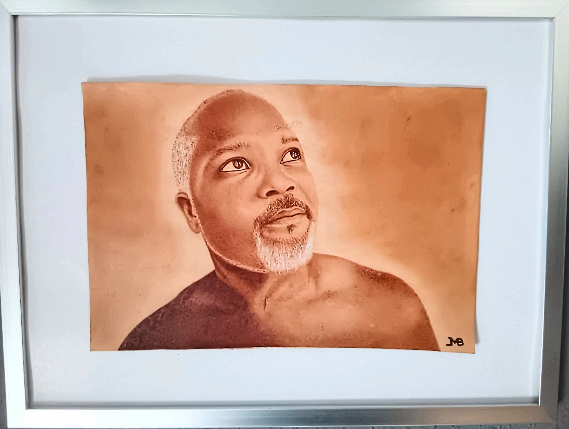 "RÊVERIE", sur cuir 33cmx23cm