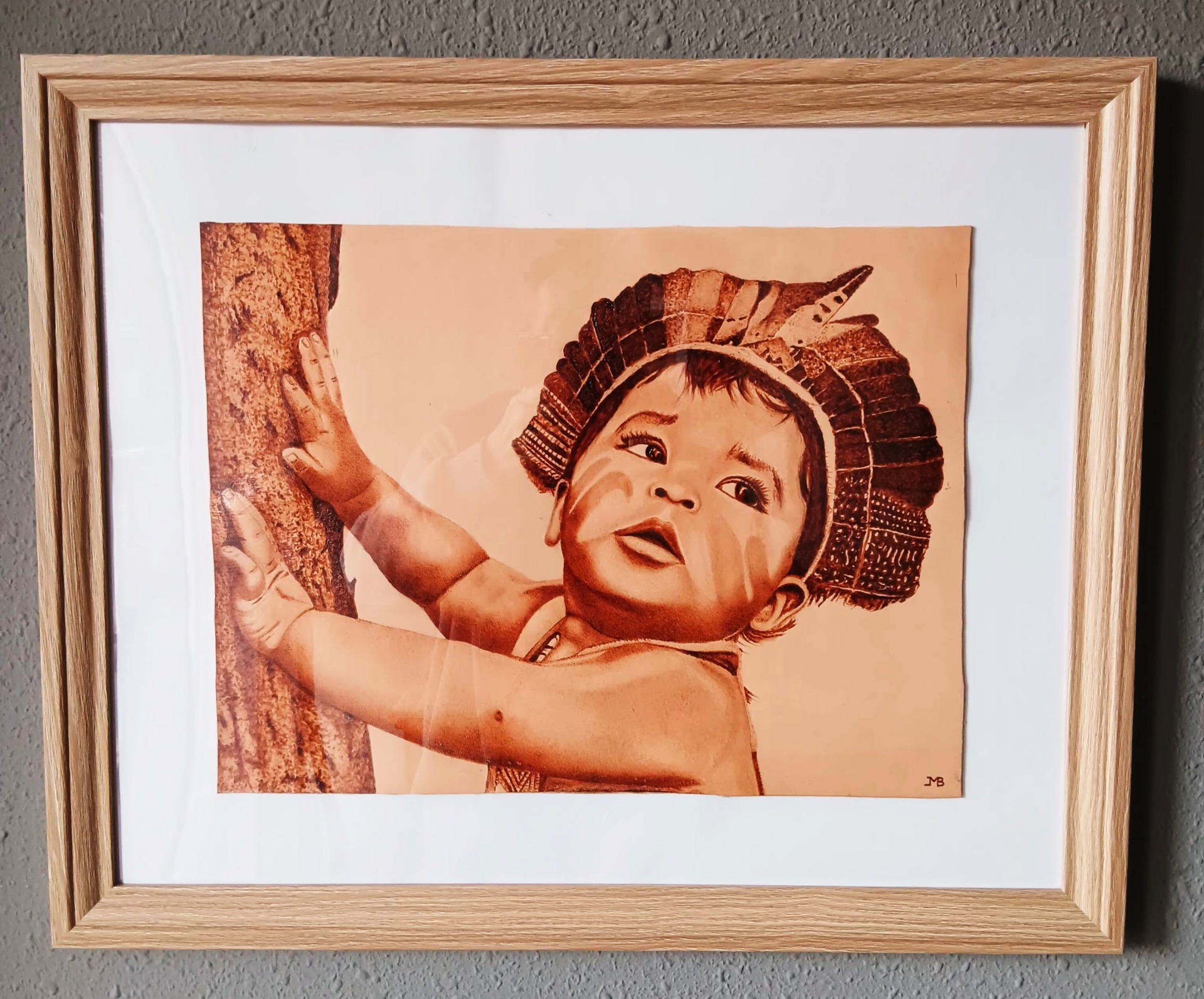 Gamin amazonien, papier aquarelle 40cmx30cm